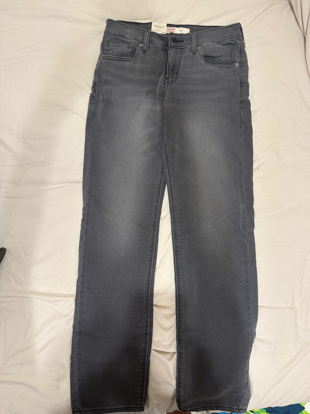 Signature by Levi Strauss Men's Gray Straight Jeans